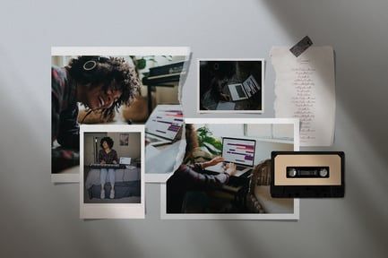 Polaroid Photo Collage Mockup Template