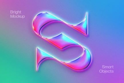 Glossy Holography Text & Logo Effect