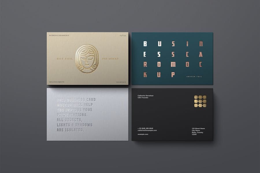 Business Card Mockup Hot Foil