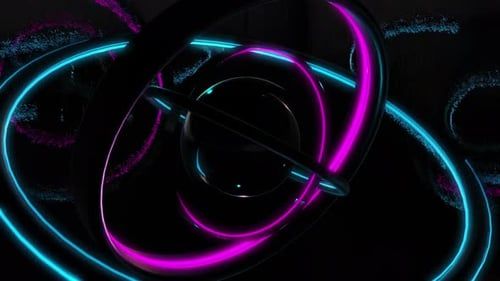 4K Abstract Seamless Loop Of Rendered Neon Light Circles Blue Purple Neon Light Circles Abstract (4)