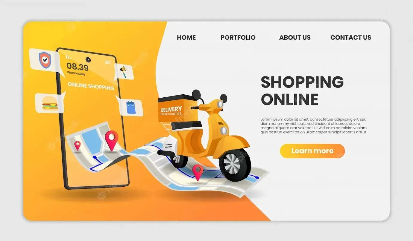 Online shopping template landing page