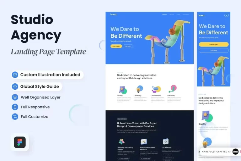 Kravt – Studio Agency Landing Page