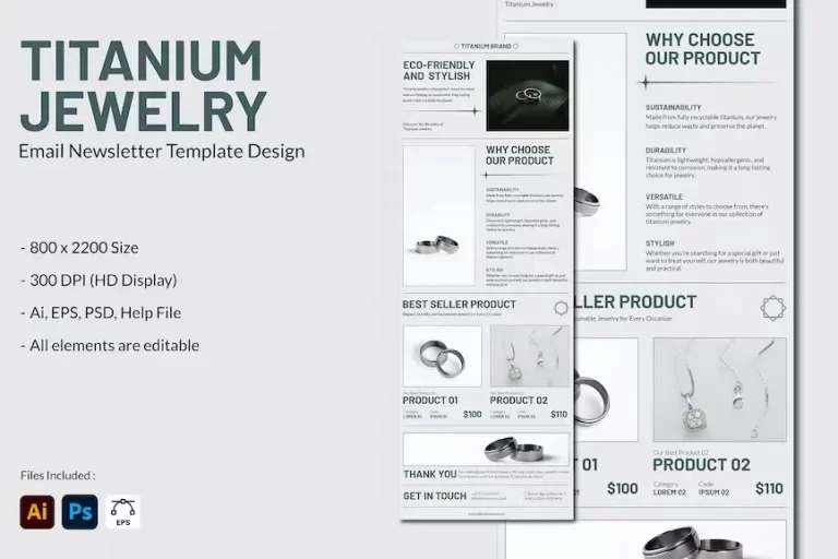 Titanium Jewelry – Email Newsletter