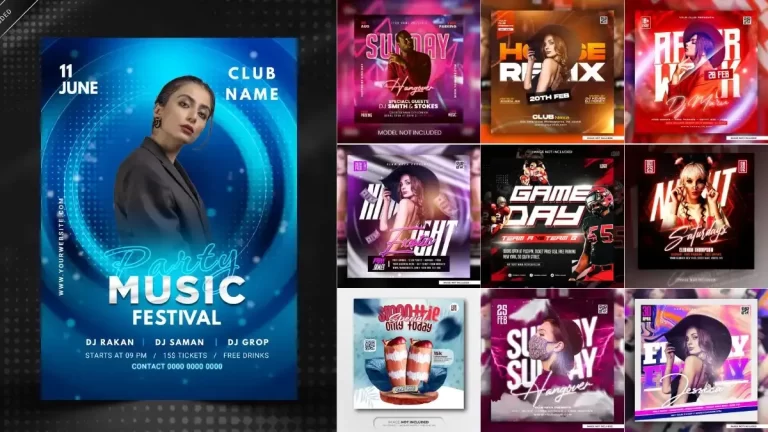 Flyer social media post, psd banner set vol 5