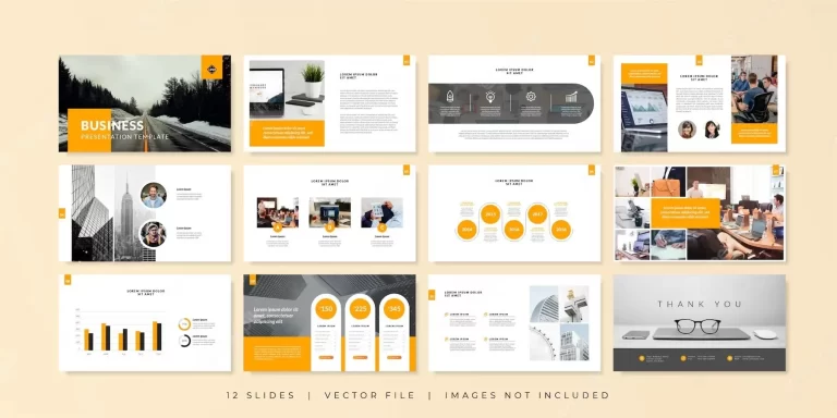 Business minimal slides presentation template.