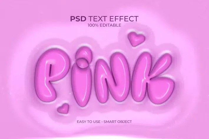 Pink Foil Text Effect