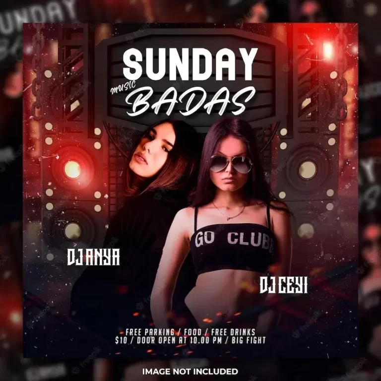 Night club party flyer social media post template