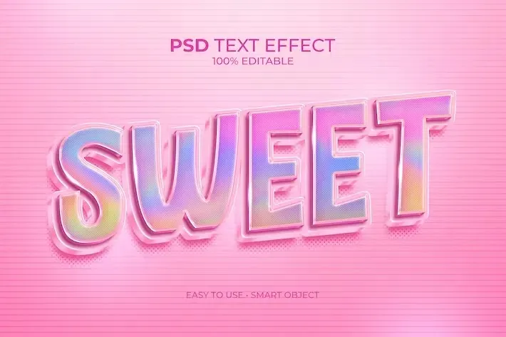 Sweet Holographic Text Effect