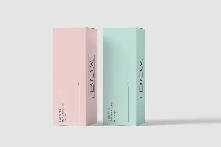 Two boxs stand packaging mockup