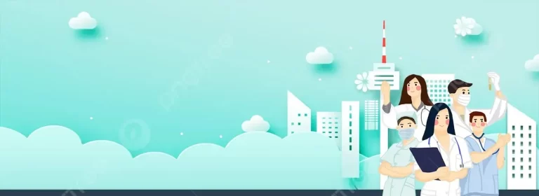 Chinese Medical Day Simple Blue Doctors Background