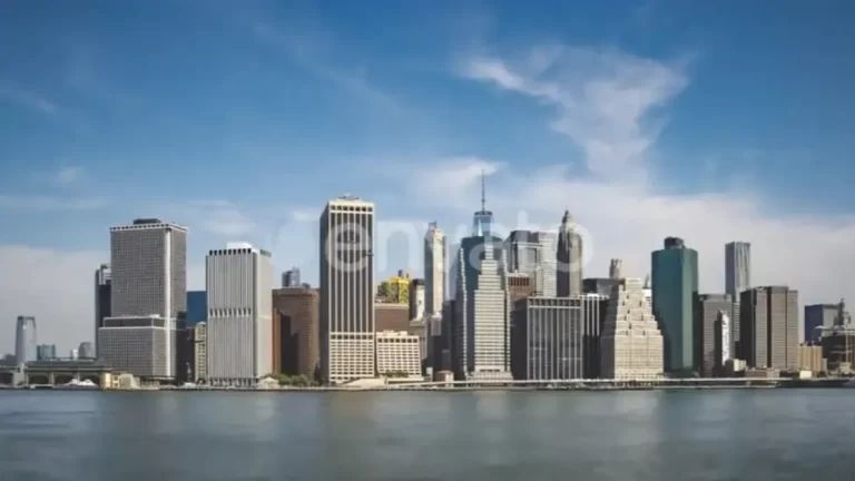 Aerial View of Lower Manhattan in New York