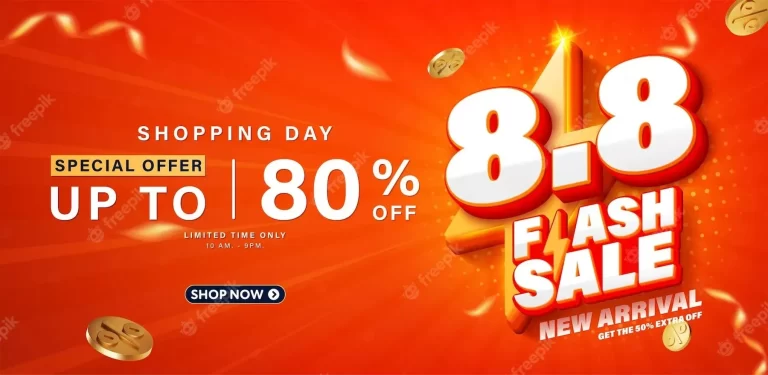 88 3d flash sale banner template design for web or social media
