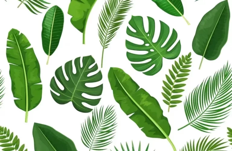 Tropical leaves seamless pattern