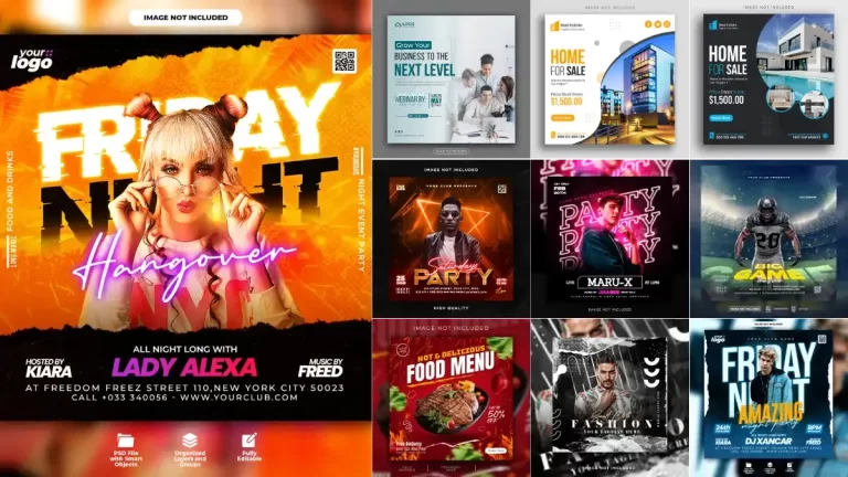 Flyer social media post, psd banner set vol 1