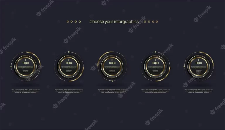 Golden chart button infographic framework templates design used in banner option with gold