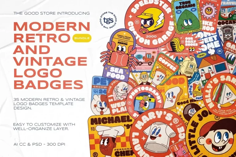 Illustration Logo Badges Bundle