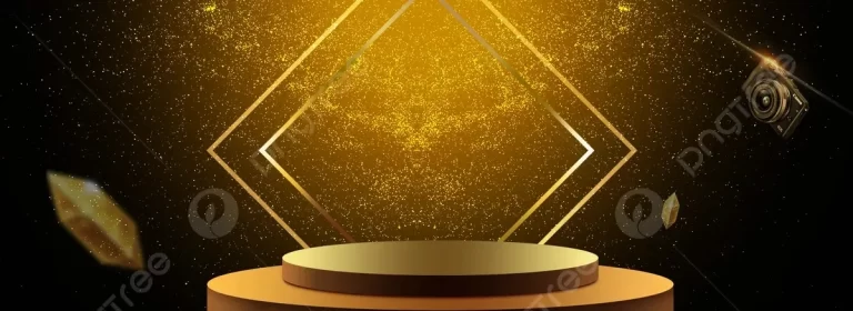 Black Gold Color Stage Camera Polygon Background