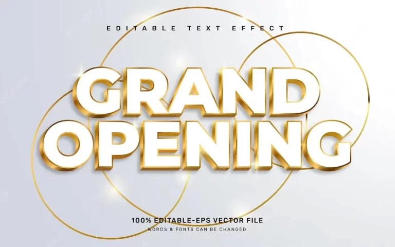 Grand opening text effect