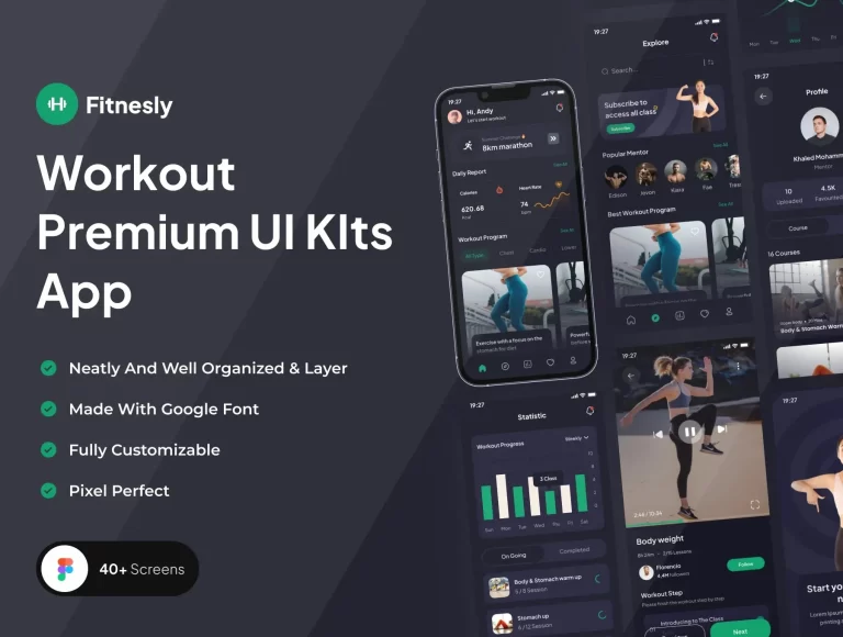 [VIP] Fitnesly: Workout Premium UI KIts App