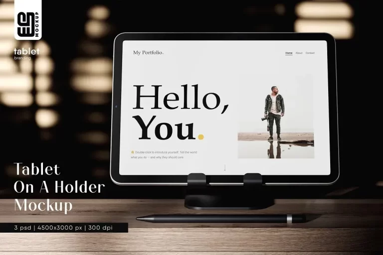 Tablet On A Holder Mockup