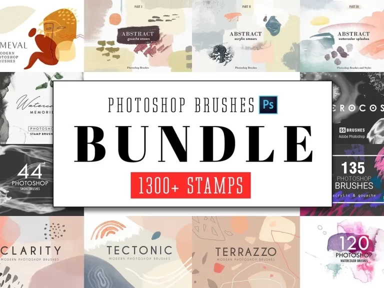 All Photoshop Stamp Brushes Bundle
