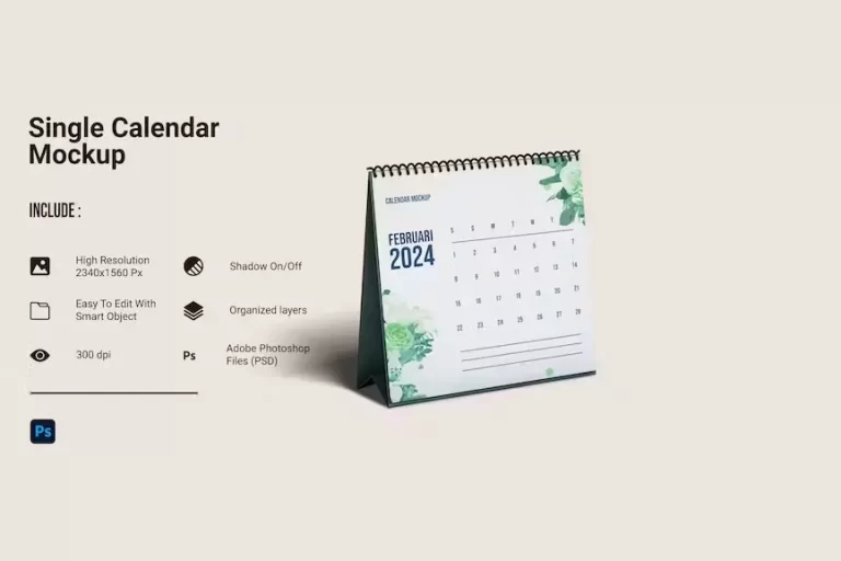 Single Calendar Mockup