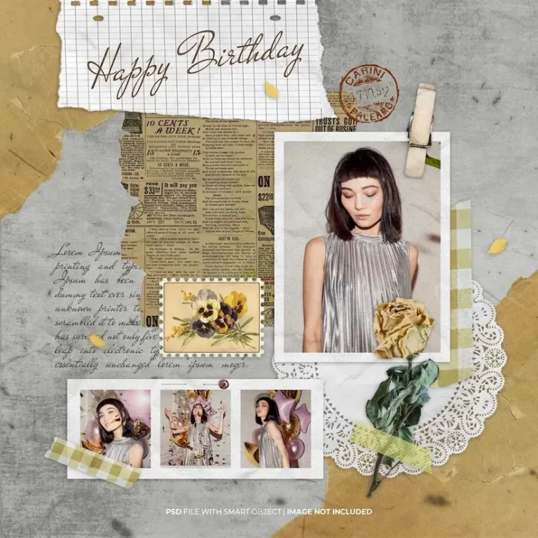 Photo frame set moodboard mockup