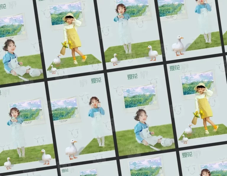 [VIP – K798] Mẩu PSD Cánh đồng lúa mì xanh cho baby