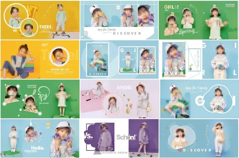 30 PSD Layout Album Baby khổ vuông