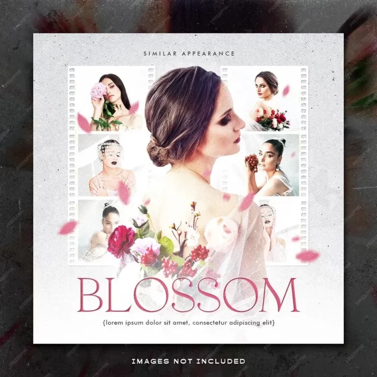 Feminine fashion blossom social media post template