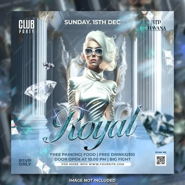 Night club party flyer social media post template