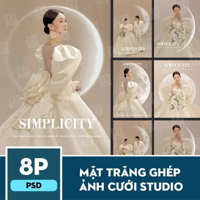 8 PSD Mặt trăng ghép ảnh cưới Studio
