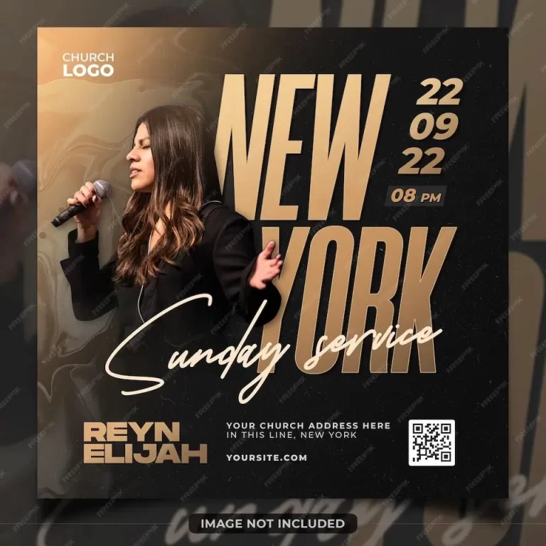 New york sunday service poster template