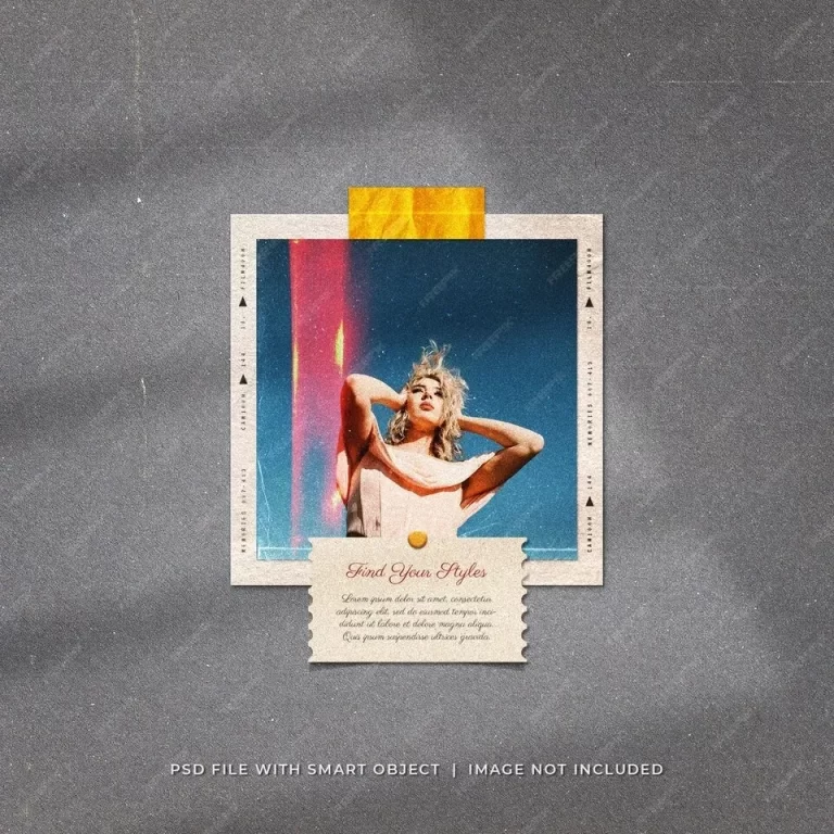 Social media post photo frame mockup