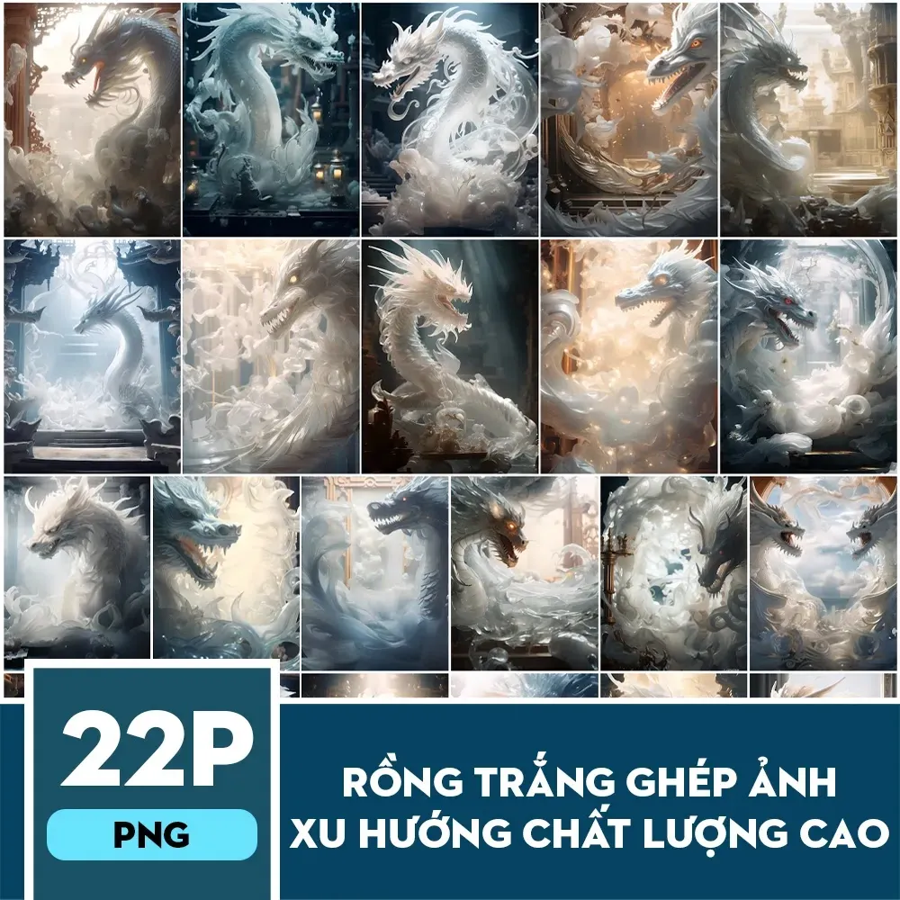 [VIP] 22 File Rồng trắng ghép ảnh xu hướng chất lượng cao