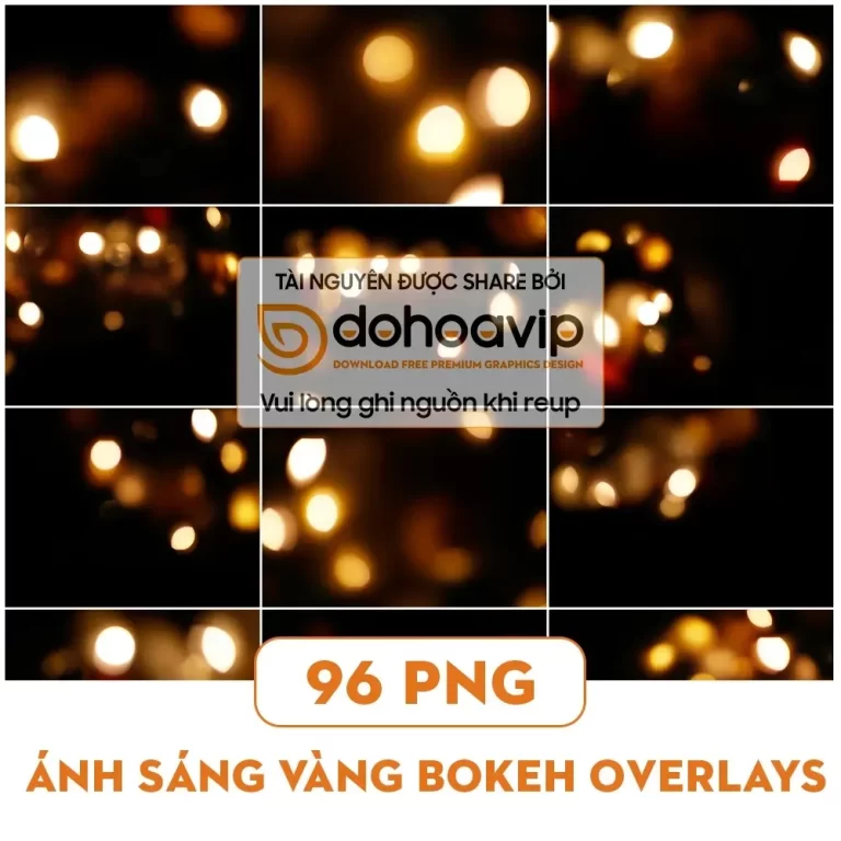 96 Ánh sáng vàng Bokeh Overlays