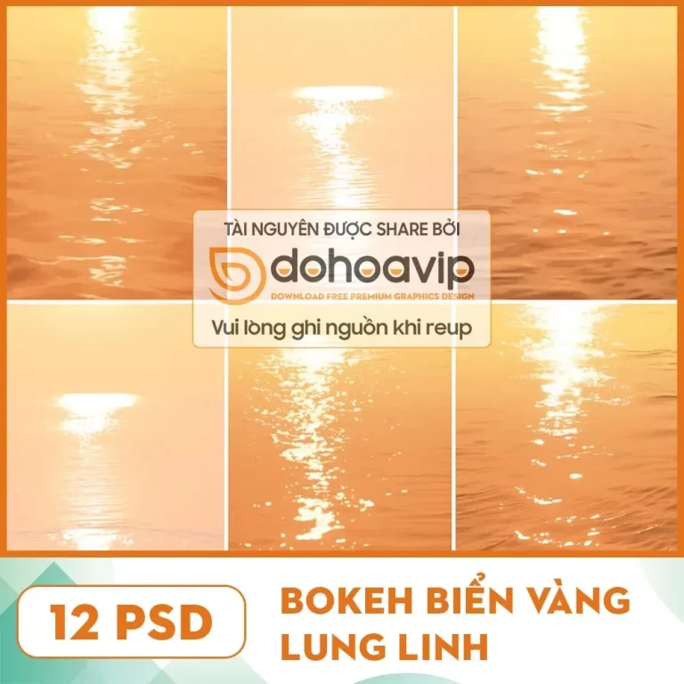 Bokeh biển vàng lung linh