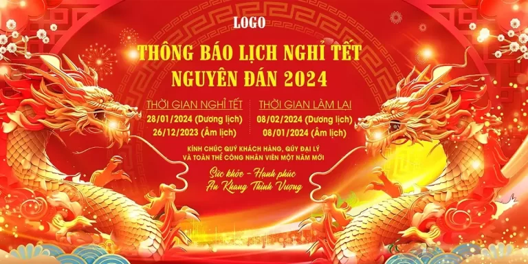 Banner thông báo nghĩ Tết 2024 CDR