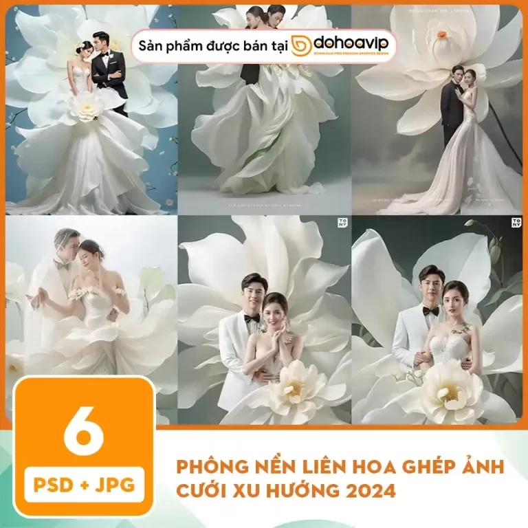 [VIP] Phông nền liên hoa ghép ảnh cưới xu hướng 2024