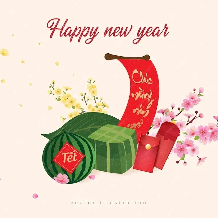 Mẩu vector Tết Việt