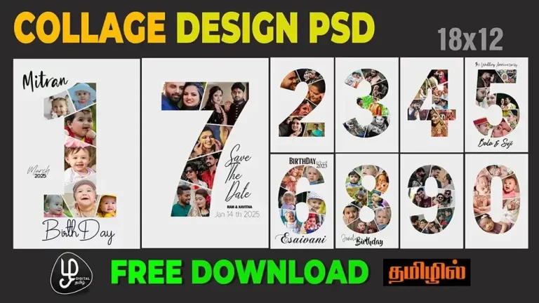 18 Bộ số chèn ảnh sinh nhật PSD