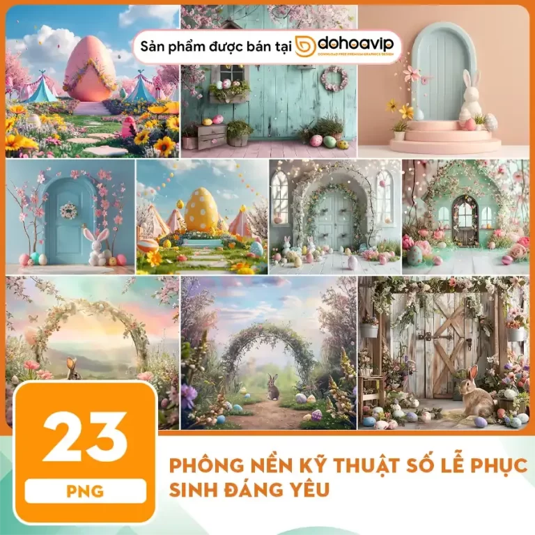 Phông nền kỹ thuật số Lễ Phục Sinh đáng yêu