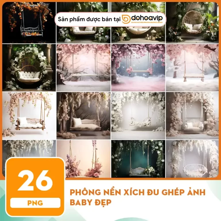 Phông Nền Xích Đu ghép ảnh baby đẹp