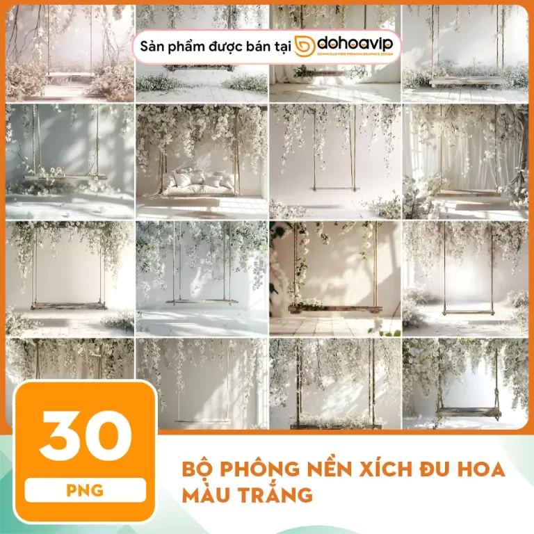 Bộ phông nền xích đu hoa màu trắng