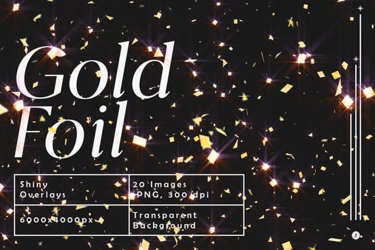 Shiny Gold Foil Confetti Overlays