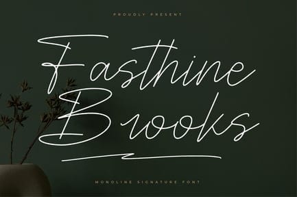Fasthine Brooks Monoline Signature Font