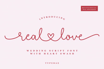 Real Love – Wedding Script Font with Swash