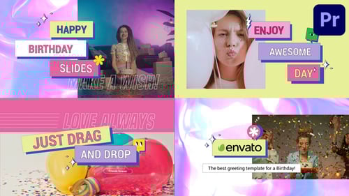 Happy Birthday Slides for Premiere Pro