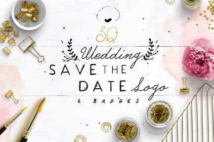 30 Save the Date Wreath Logo