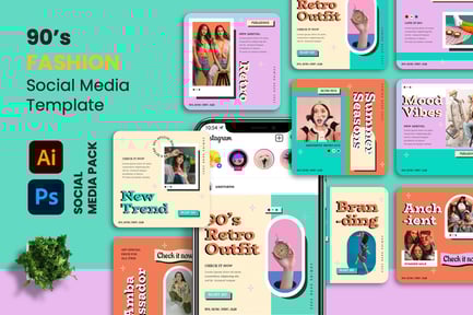 Vectur – 90s Style Instagram Post Template